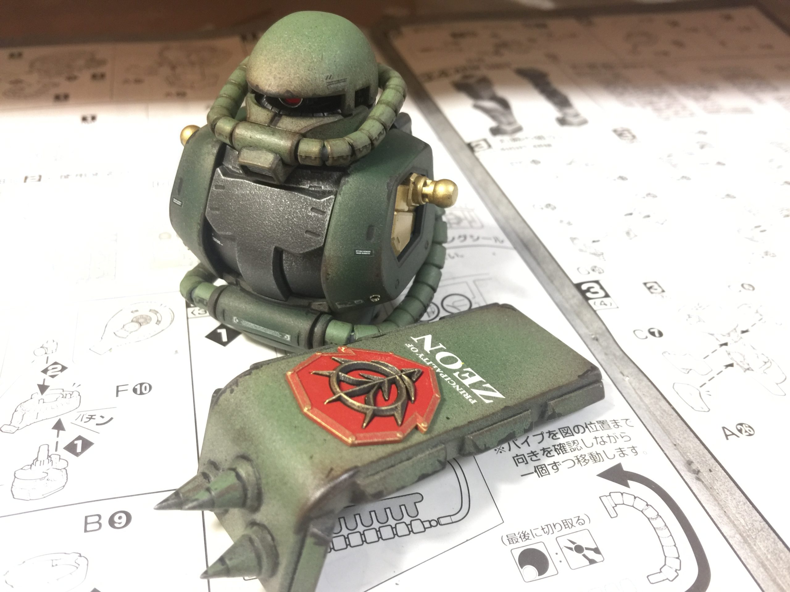MS-06J 陸戦型 量産型 ZAKU2 MG1/100製作過程 – Zang Dang ichi 残弾1